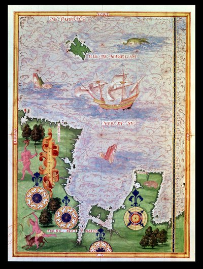 Map of Australia and Magellan Island from 